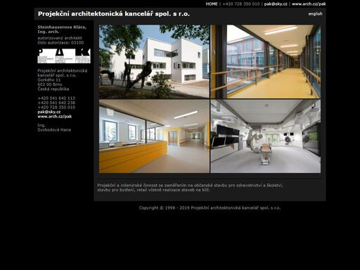 projekční architektonická kancelář spol. s r.o., steinhauserova klára, ing. arch.