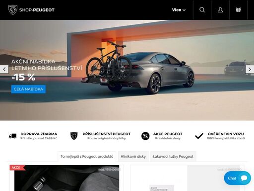 e-shop s originálními doplňky a příslušenstvím peugeot. vše pro interiér i exteriér vozu, alu kola, autobaterie, tažné zařízení, peugeot boutique a další.