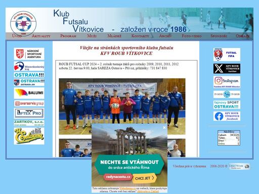 sportovní klub futsalu kfv roub, ostrava - 
stránky klubu, výsledky zápasů, informace pro veřejnost