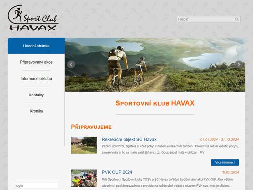 sportovní klub havax rozvíjí sportovní aktivity a podporuje zdravý životní styl.
