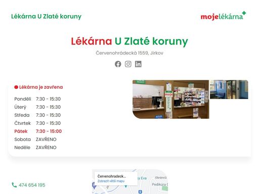 www.lekarnauzlatekoruny.cz