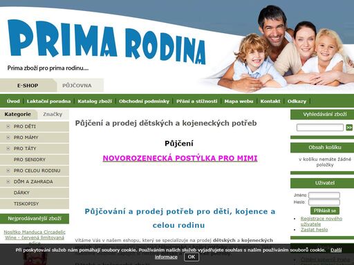 primarodina.cz- půjčování a prodej potřeb pro kojence,děti,těhotné a kojící maminky...