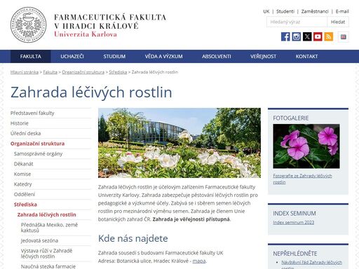 www.faf.cuni.cz/Botanicka-zahrada