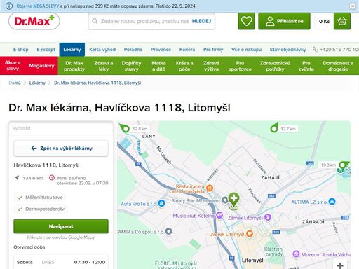 dr. max lékárna, havlíčkova 1118, litomyšl | dr. max lékárna