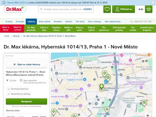 dr. max lékárna, hybernská 1014/13, praha 1 - nové město | dr. max lékárna