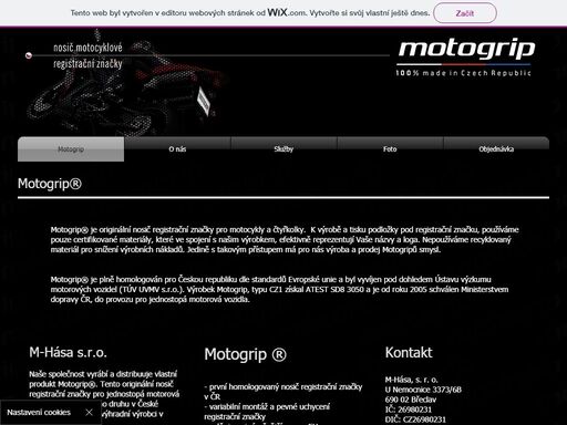 motogrip je originální nosič registrační značky pro motocykly
