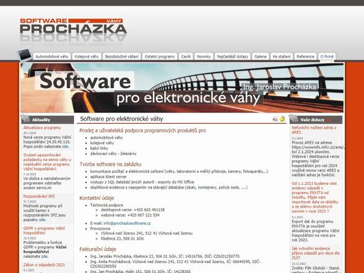 software pro elektronické váhy, tvorba software na zakázku, kamerové systémy, tvorba www aplikací, ing. jaroslav procházka