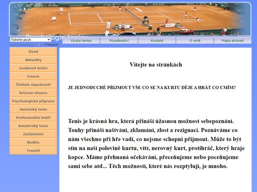 stránky o psychologii tenisu.