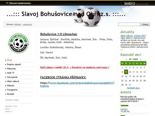 www.tjslavojbohusovice.banda.cz