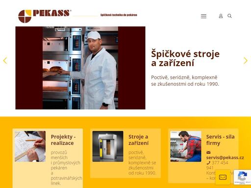 pekass - úvodní stránka našich webových stránek. vítejte na webových stránkách společnosti pekass - specialista na vybavení pekáren.