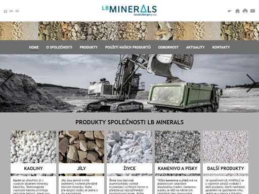 popis produktů společnosti lb minerals