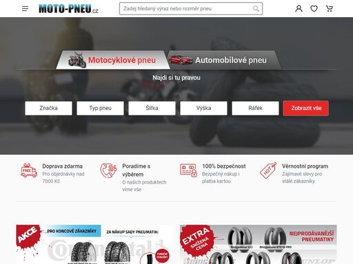 jsme kvalitní e-shop s moto-pneu. ? všechny pneumatiky na motocykly máme skladem, posíláme je ihned. ? máme také nejlepší ceny. podívejte se sem, do e-shopu moto-pneu.cz.