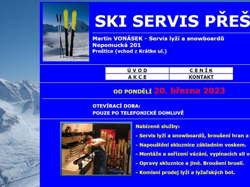 ski servis přeštice - martin vonásek, servis lyží a snowboardů