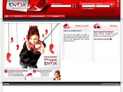 ipvox - voip internetová telefonie, volání zdarma přes internet, pevná telefonní linka