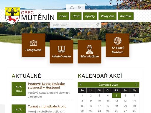 oficiální stránky obce mutěnín