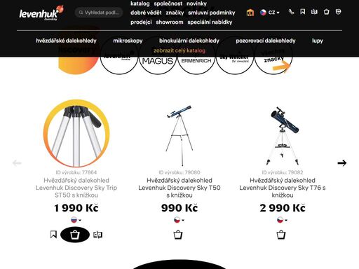 oficiální webové stránky levenhuk pro českou republiku. nízké ceny a bonusy. rychlé doručení. služby zákazníkům. vysoce kvalitní výrobky.