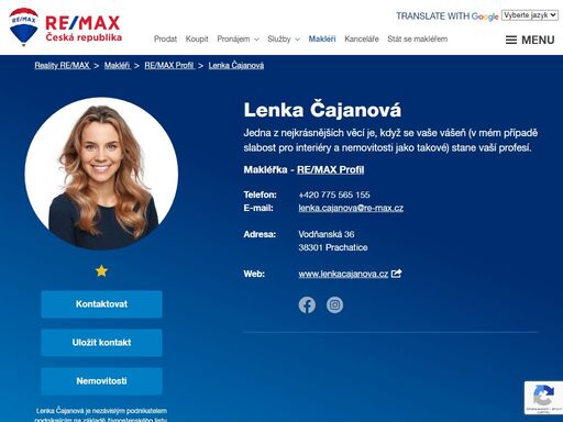 www.remax-czech.cz/reality/re-max-profil/lenka-cajanova