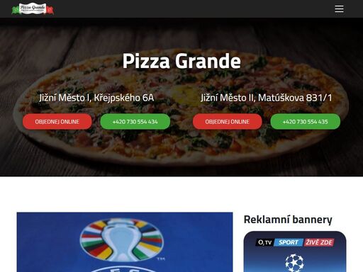 pizza grande zajišťuje rozvoz jídel. rozvoz jídla si můžete objednat jednoduše online nebo po telefonu.