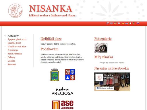 stránka folklorního souboru nisanka