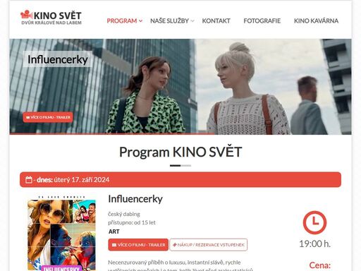 aktuální program kino svět dvůr králové nad labem