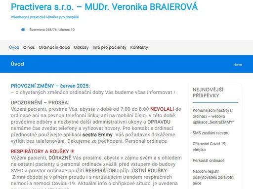 ordinace všeobecné praktické lékařky pro dospělé