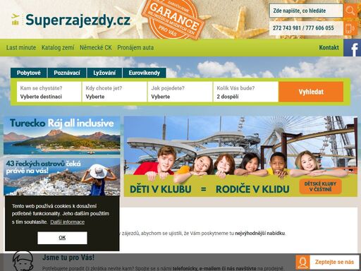 cestovní agentura superzajezdy.cz - last minute, katalogové zájezdy, obrázky a popisy ubytování, mapa polohy hotelu, pobytové, poznávací, exotika, lyžařské... 