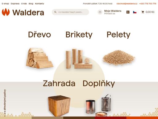 e-shop pro prodej pelet, briket, palivového dříví a dalších doplňků.