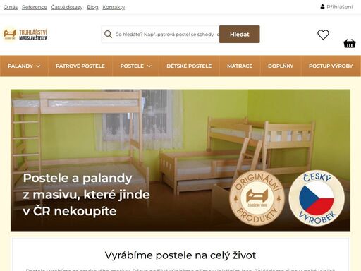 postele a palandy z masivu, které jinde v čr nekoupíte. nabízíme individuální úpravy, kvalitní produkty z masivu a prodlouženou záruku na 5 let. poznejte rodinné truhlářství z vysočiny.