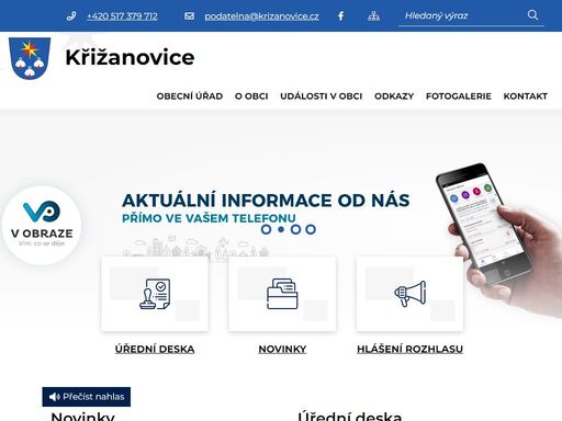 oficiální stránky obce křižanovice