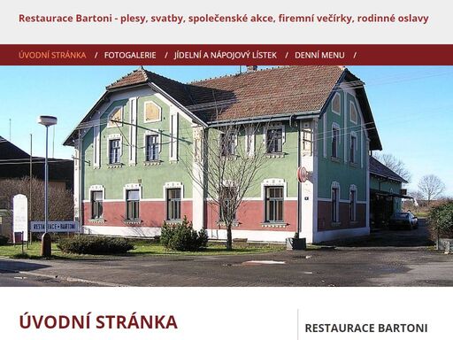 v restauraci bartoni pořádáme plesy, svatby, společenské akce, firemní večírky, rodinné oslavy, smuteční hostiny