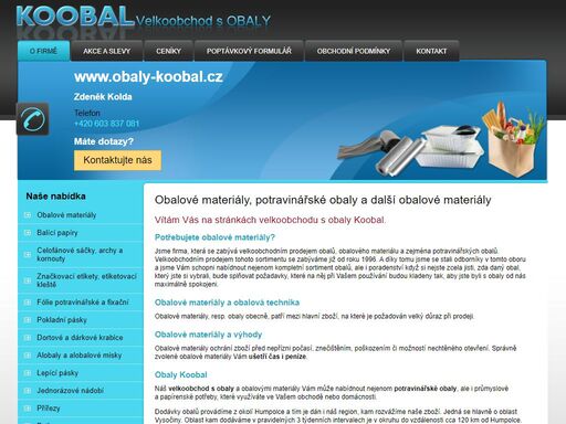 obalové materiály, potravinářské obaly a další. nabídka širokého sortimentu obalů, obalových materiálů, průmyslových a papírenských potřeb.