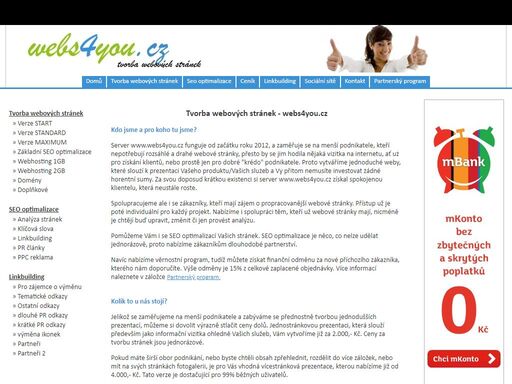 tvorba webových stránek, optimalizace pro vyhledávače, internetový marketing. internetové řešení na míru pro vaše podnikání.