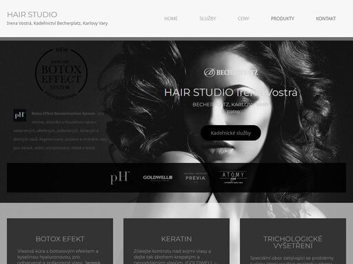 kadeřnické služby - trichologické vyšetření, svatební a společenské účesy, keratin, produkty ph, previa, atomy