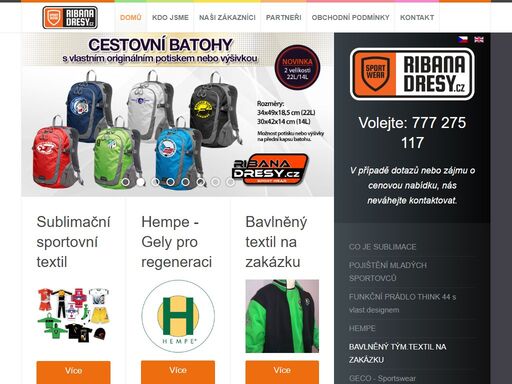 výroba sportovního a reklamního textilu, sublimační tisk.