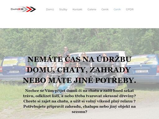provádíme sekání trávy, vyžínání, mulčování, tvarování keřů a stromů.dále je součástí naší práce správa a údržba domů, chat a chalup, drobné stavební úpravy a opravy vnitřních i vnějších součástí staveb.zemní práce. zimní údržba- odhrnování sněhu z chodníků a menších komunikací, úklid ploch a areálů, převážně v jižních čechách  