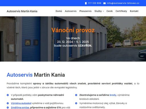 provádíme kompletní opravy a údržbu automobilů všech značek, měření emisí, seřízení geometrie kol, pravidelné servisní prohlídky vozidel, a to včetně těch, která jsou ještě v záruce dle evropské legislativy.