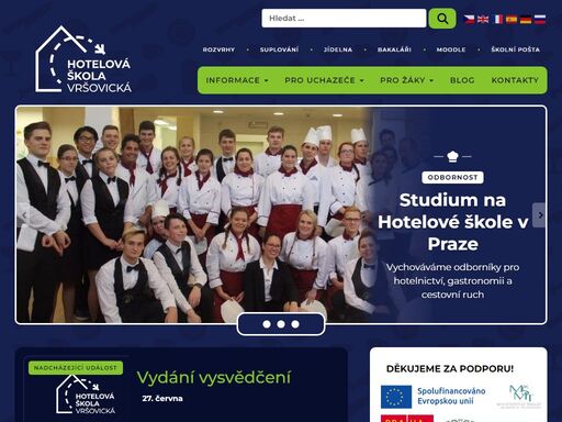 hotelová škola vršovická má v praze dlouholetou tradici a zkušenost s výchovou odborníků pro odvětví hotelnictví, gastronomii a cestovní ruch.