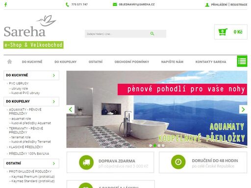 nechte se hýčkat ... velké množství koupelnových předložek, pvc ubrusů, aquamatů... vše skladem, moderní design, široká škála barev, vybíráme jen ty nejlepší materiály
