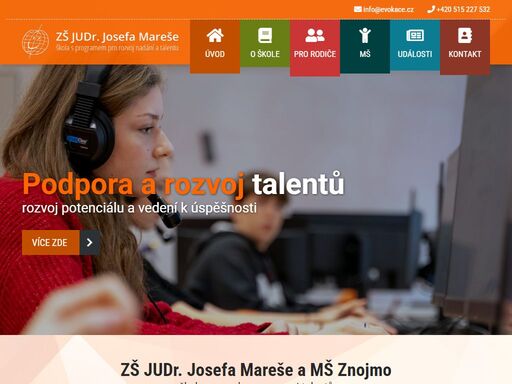 oficiální web zš judr. josefa mareše a mš, znojmo