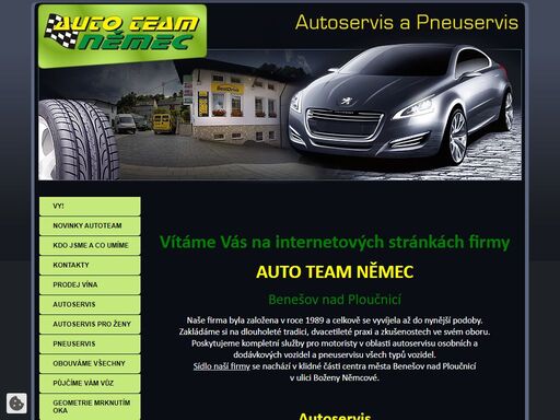 provádění oprav motorových vozidel, provoz pneuservisu a prodej autodílů.