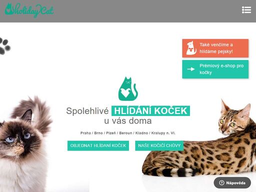 s námi se nemusíte bát. poskytujeme spolehlivou službu hlídání koček u vás doma v praze, brně, plzni, kladně a kralupech nad vltavou