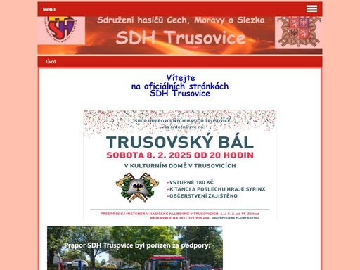 stránky sboru dobrovolných hasičů trusovice