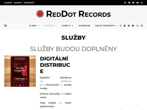 reddot records je nové hudební vydavatelství primárně zaměřené na začínající zpěváky a zpěvačky a další umělce. nabízíme individuální úrovně spolupráce.