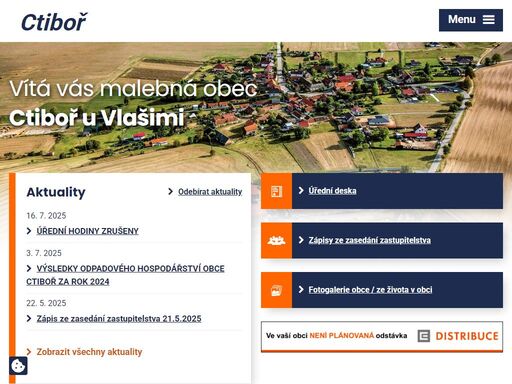 obec ctiboř se nachází 3 km severovýchodně od vlašimi. v současné době zde žije 160 obyvatel.