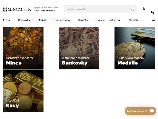investiční kovy, sběratelské a historickými mince, bankovky, medaile a potřeby pro numismatiky. 15+ let v oboru. ?? garance spokojenosti. ?? bezpečnost a diskrétnost. ?? jsme odborníci - největší numismatická encyklopedie.
