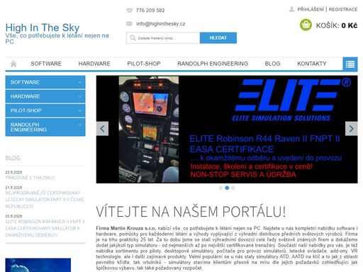 vítejte na našem portálu!. firma martin krouza s.r.o. nabízí vše, co potřebujete k létání nejen na pc. najdete u nás kompletní nabídku software i hardware, pomůcky pro každodenní létání a výhody vyplývající z výhradní distribuce předních světových výrobců. firma je na trhu prakticky 25 let. za tu dobu jsme se stali…