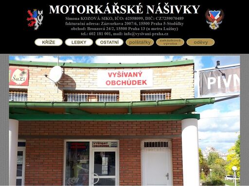 strojové vyšívání simona kozová-siko, praha 5 - vyšívané oděvy, motorkářské nášivky (lebky, maltézské kříže, zádovky, orli, draci, motory, loga, ...), zakázková výroba