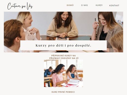 kurzy pro děti i dospělé v kutné hoře. příprava na přijímačky cermat, čeština, matematika, přijímačky nanečisto, kurzy první pomoci pro pedagogy
