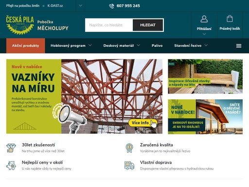 česká pila - pobočka měcholupy - již 30let let prodáváme kvalitní řezivo – palubky, lišty, osb desky, střešní latě, prkna, fošny, hranoly aj. náš prodejní sklad řeziva najdete v obci měcholupy mezi městy žatec, louny, podbořany a rakovník.
