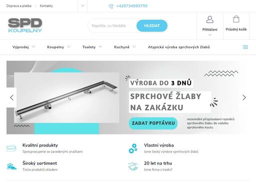nabízíme široký výběr koupelnového vybavení pro každý vkus a rozpočet. kvalitní sprchové žlaby a výroba z nerez oceli.